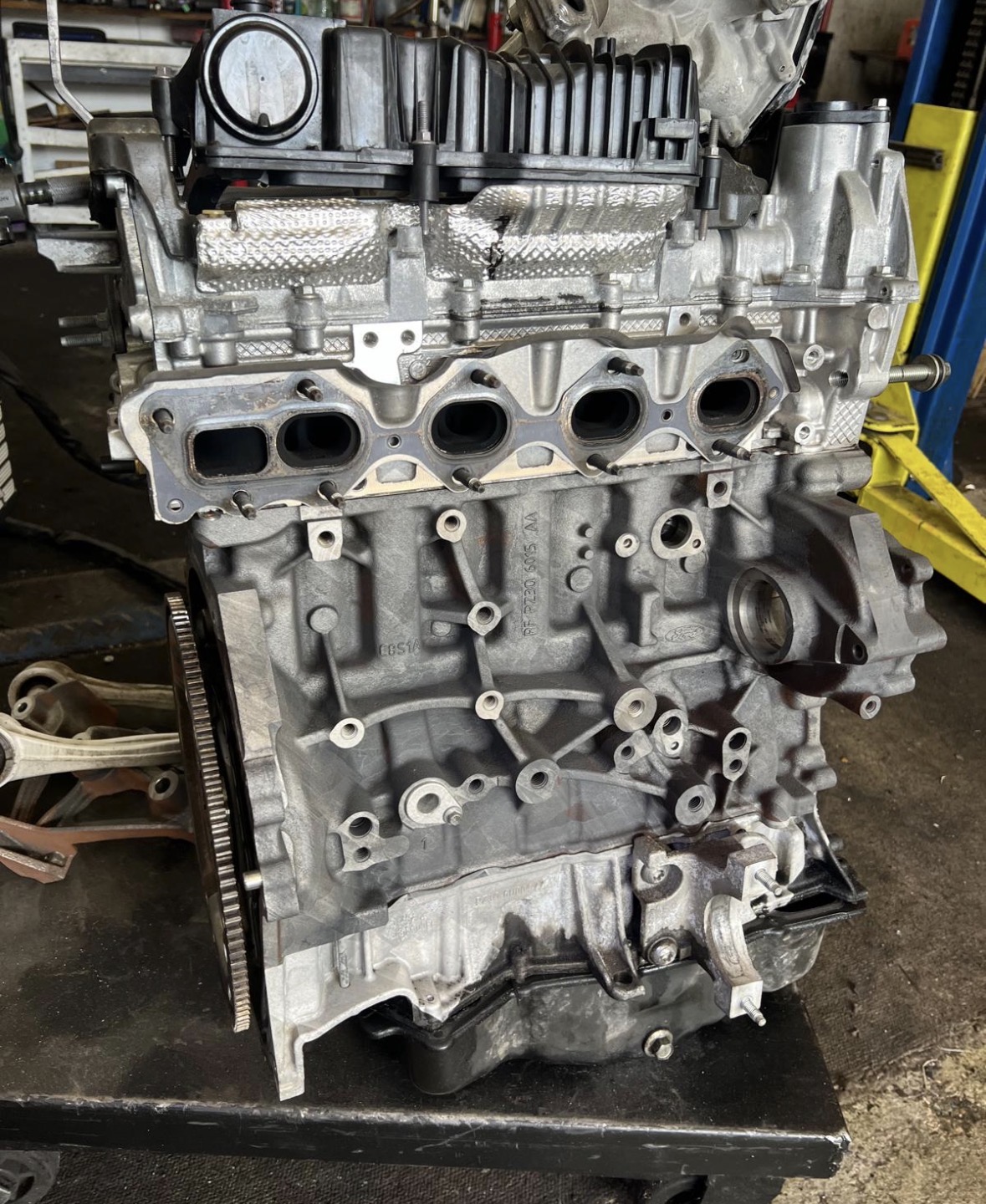 Ford Engine Block — Laser Cleaned Back to Bare Alloy