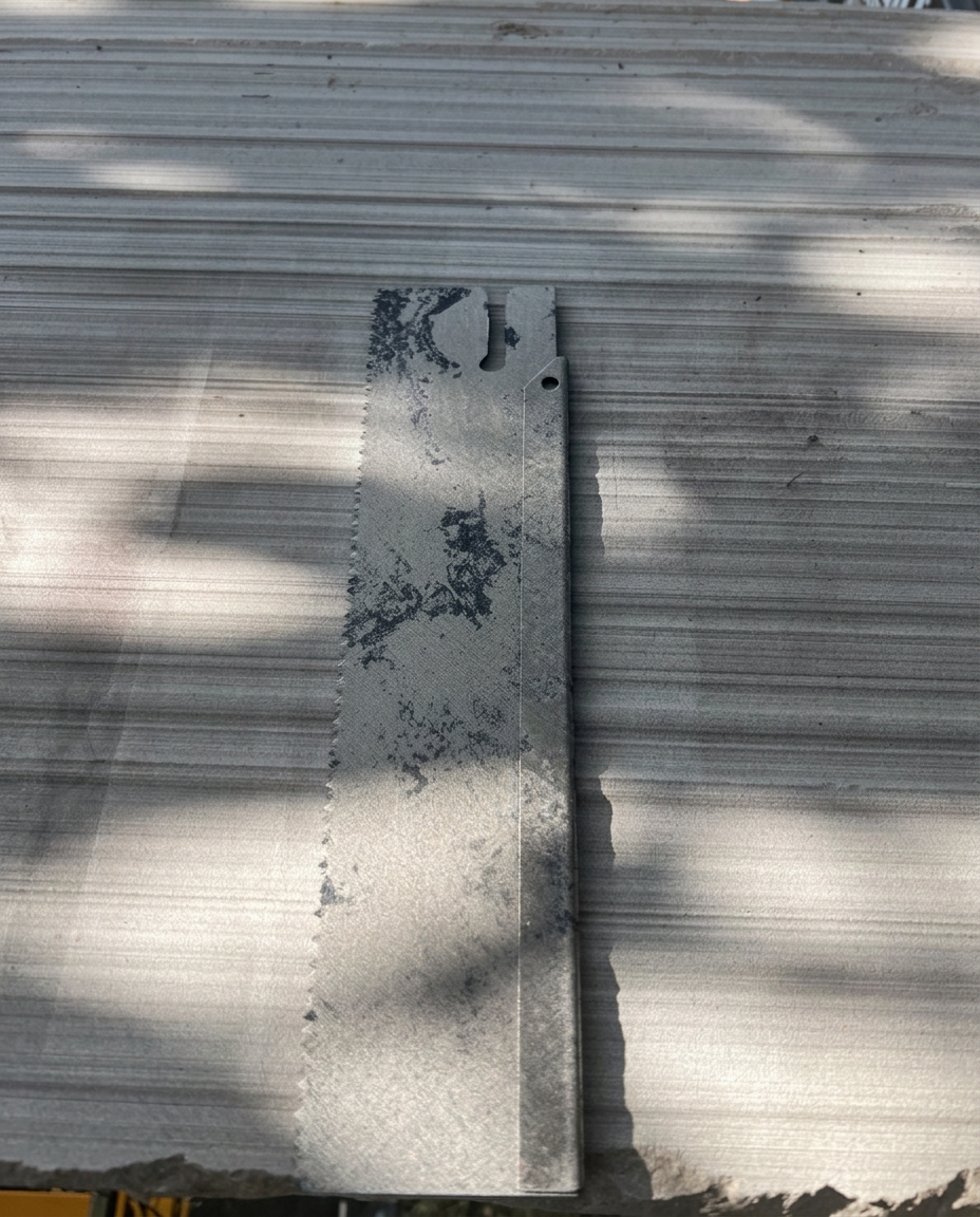 Reciprocating Blade — Rust Removal in Progress